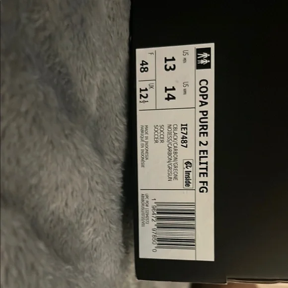 Adidas Men's (new size 13) Black Athletic Copa Pure 2 Elite FG Shoes - Picture 4 of 4